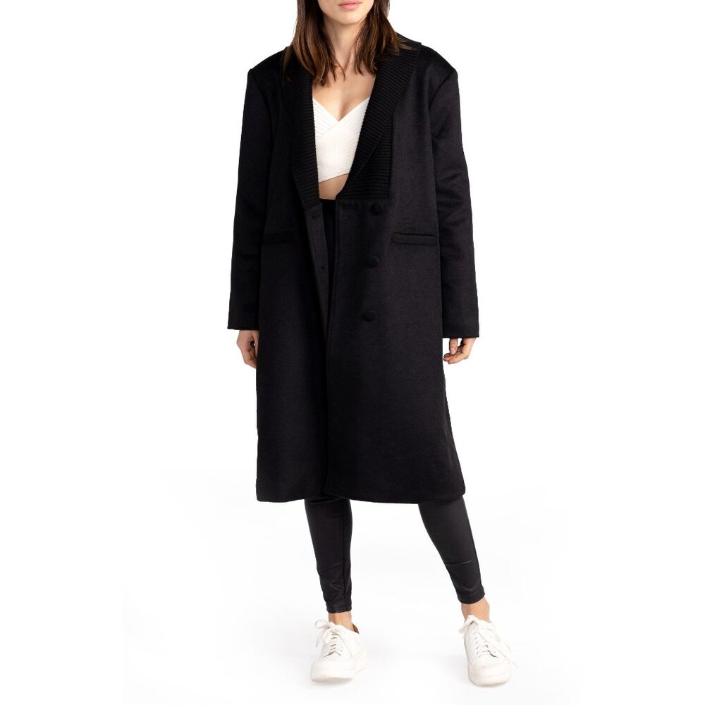🆕BELLE & BLOOM After Party Quilt Lined Shawl Collar Wool Blend Coat Small - Picture 5 of 14